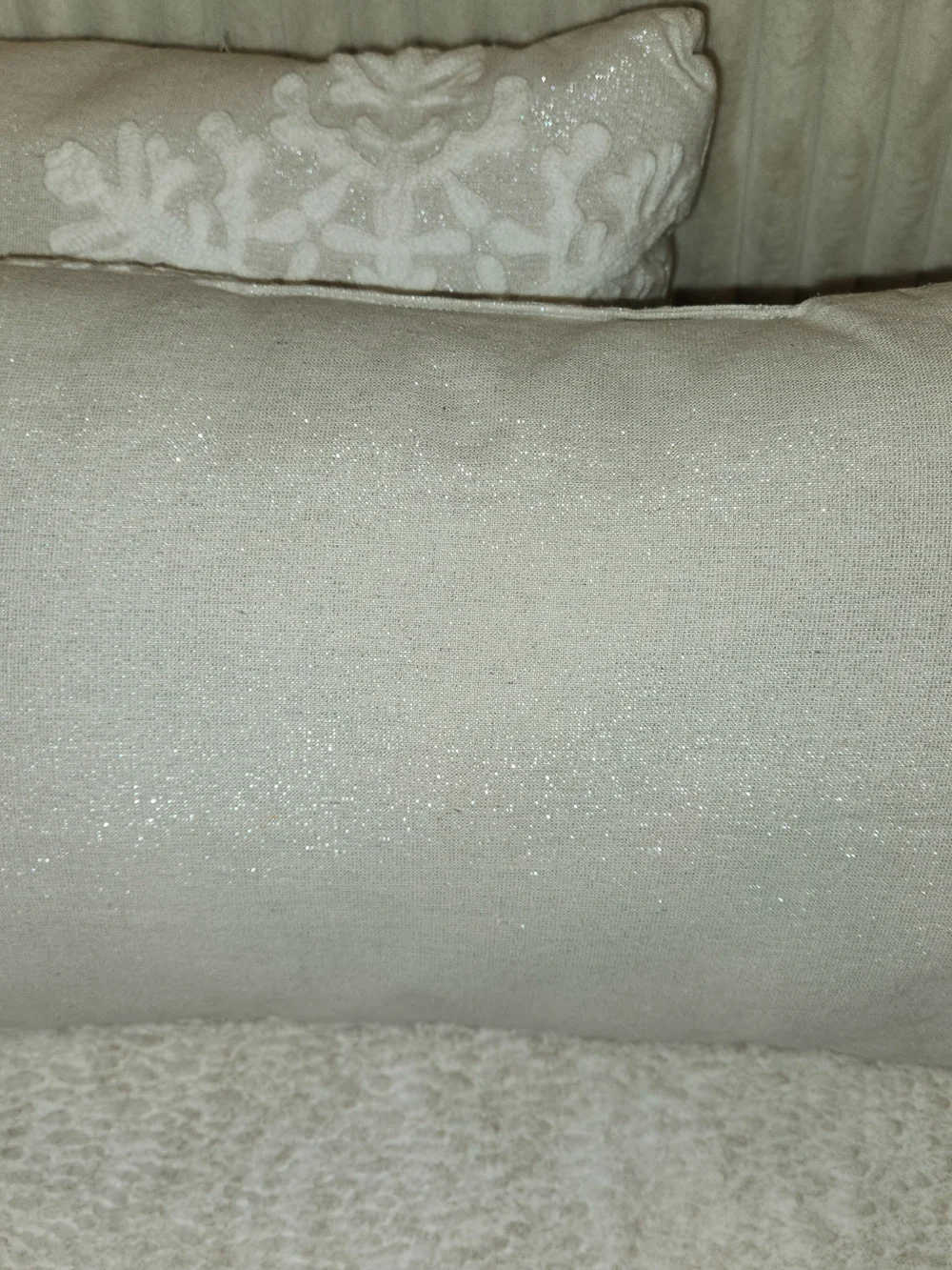 ❄️ Cream Embroidered Throw Pillow ❄️
